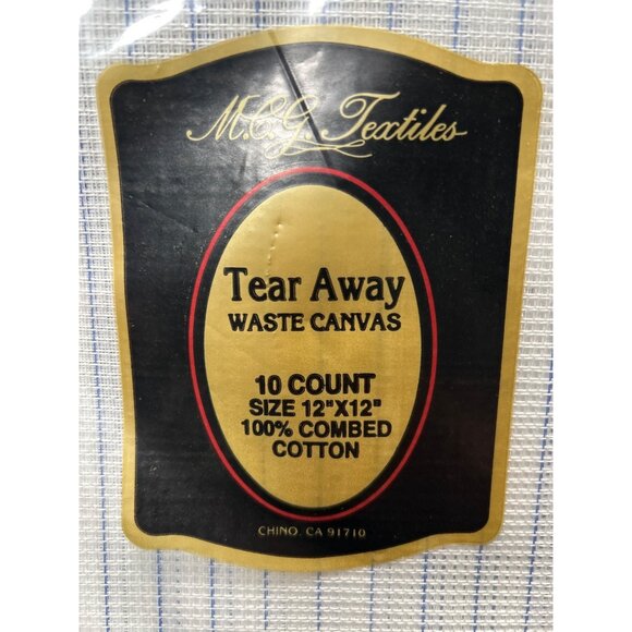 M&G Textiles Tear Away Waste Canvas 12"x12" 10 Count Crafting & Embroidery - Picture 1 of 2